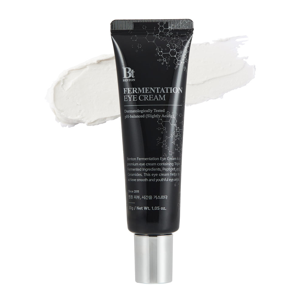 Benton Crème Yeux Fermentation, application douce pour le contour des yeux et fini mat.