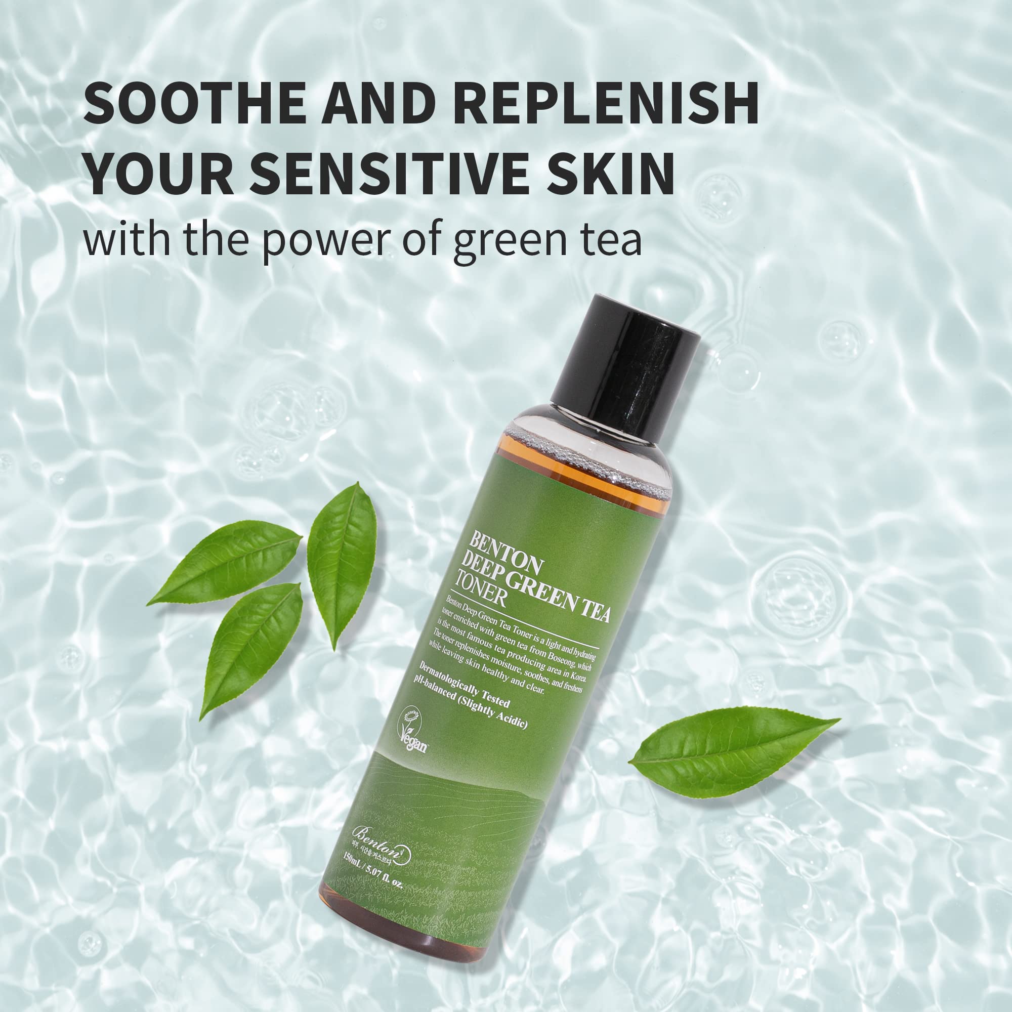 BENTON Deep Green Tea Toner — emballage écologique visible et durable