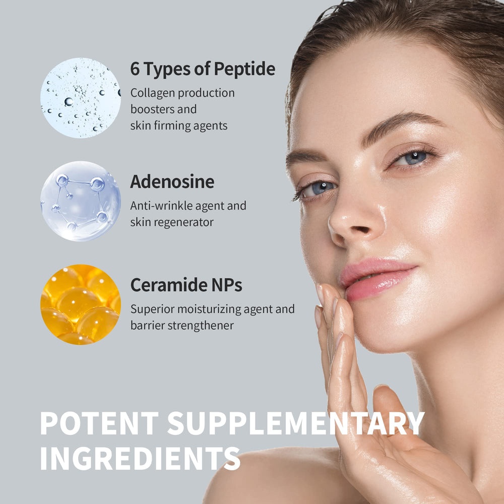 Ingrédients fermentés triplement, pour l'éclat et la protection de la peau.