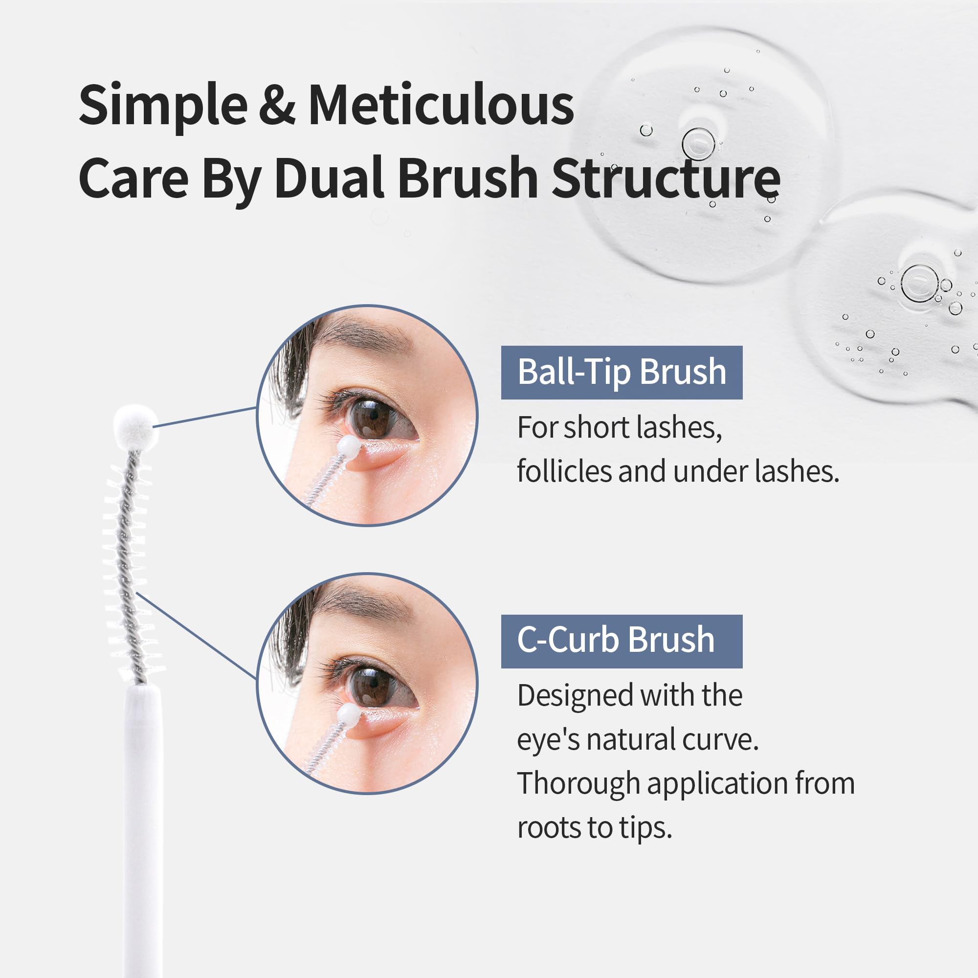 Utilisation Benton Honest après nettoyage, application sur la ligne des cils.