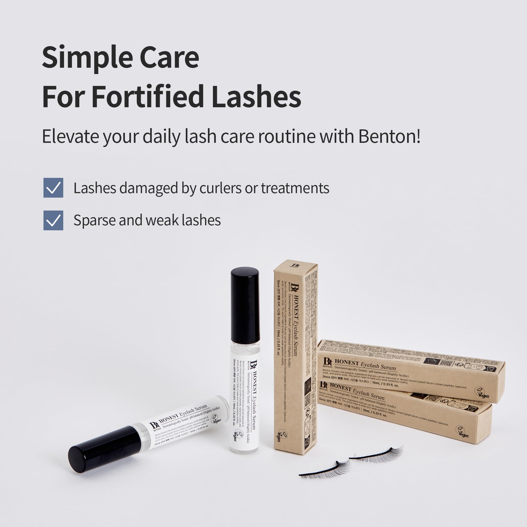 Sérum Benton Honest, brosse en courbe pour une application homogène.