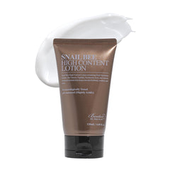 BENTON Snail Bee High Content Lotion, flacon 120 ml, hydratation douce pour peaux sèches et mixtes.