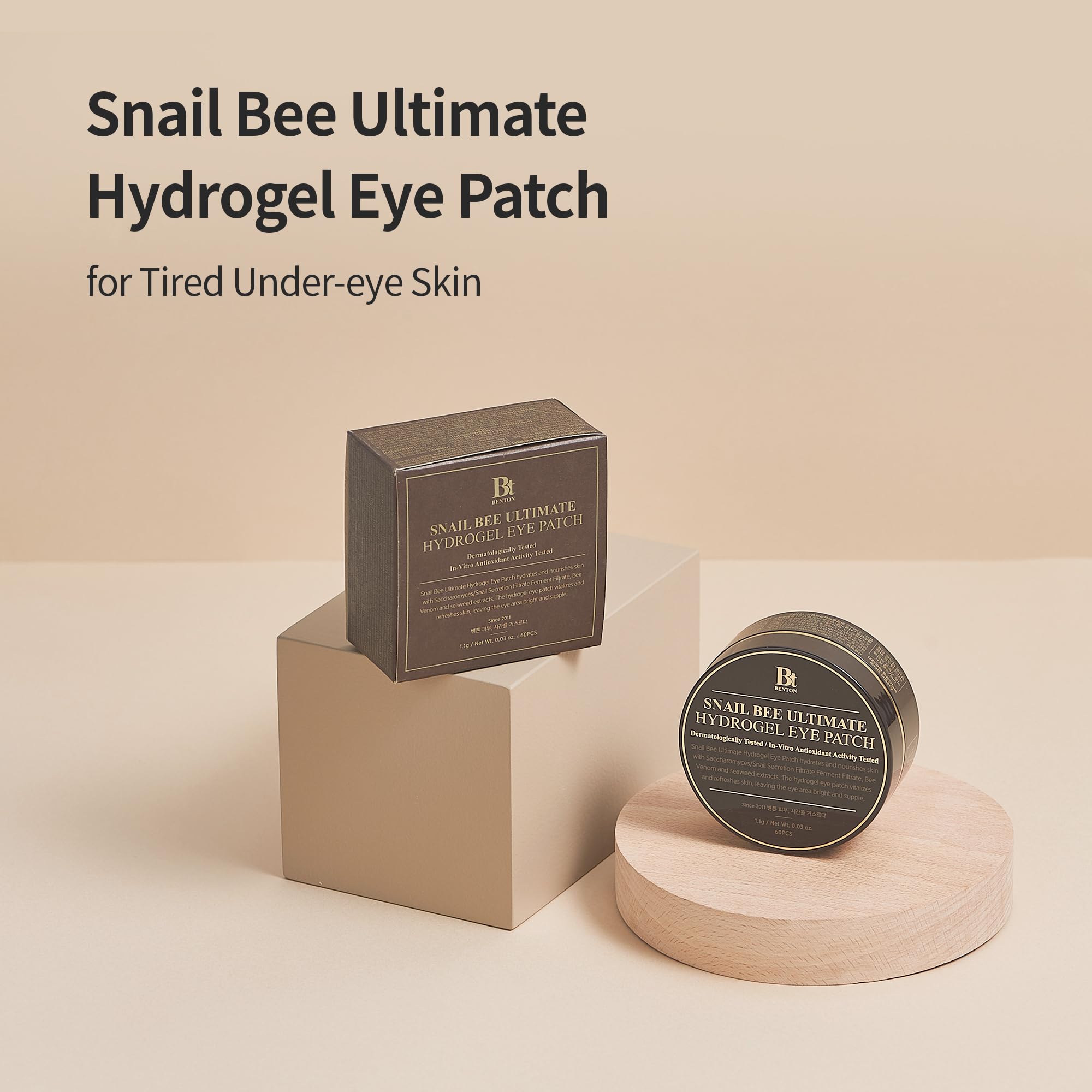 Texture soyeuse du pansement-yeux Benton Snail Bee Ultimate Hydrogel pour une sensation rafraîchissante.