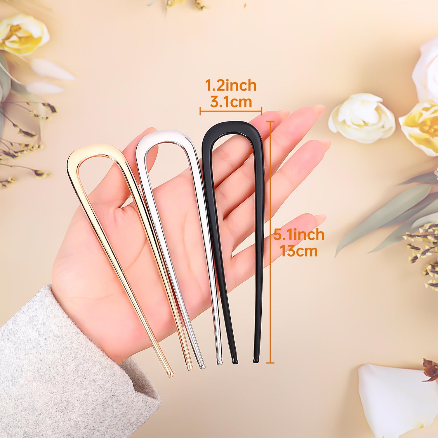 BEoffer pin-francais-metallique-sur-cheveux-updo, idéale pour chignons et torsions soignés.