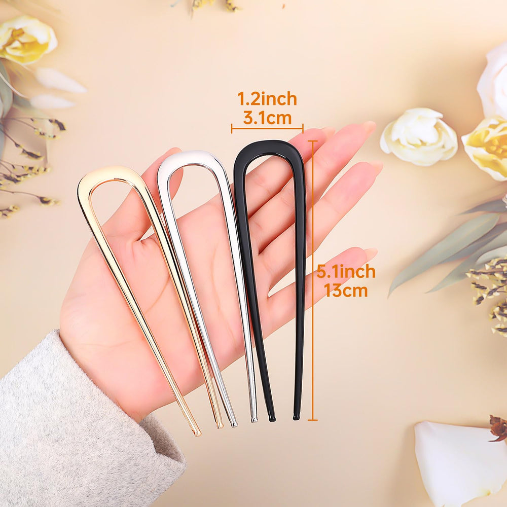 BEoffer pin-francais-metallique-sur-cheveux-updo, idéale pour chignons et torsions soignés.