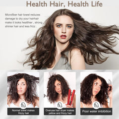 BEoffer serviette cheveux microfibre long cheveux epais, enveloppe toute la chevelure.
