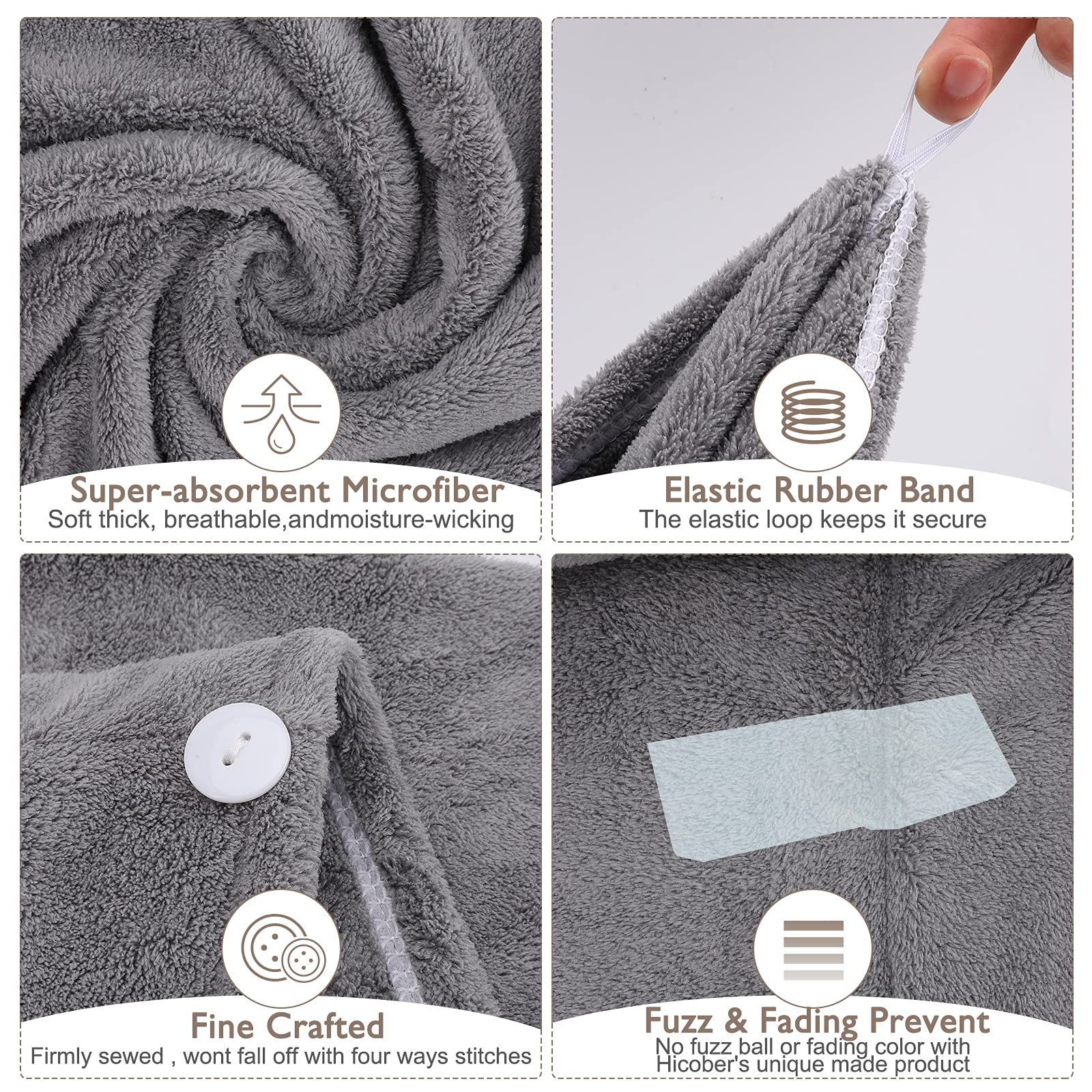 BEoffer serviette cheveux microfibre rose, sèche rapidement sans frottement.