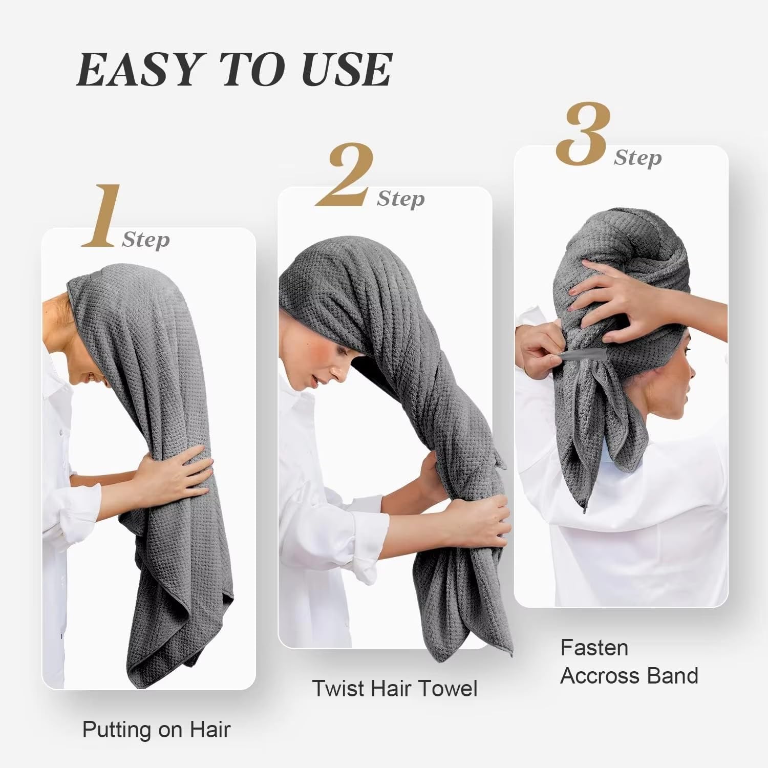 BEoffer serviette cheveux microfibre usage quotidien voyage, légère et pratique.