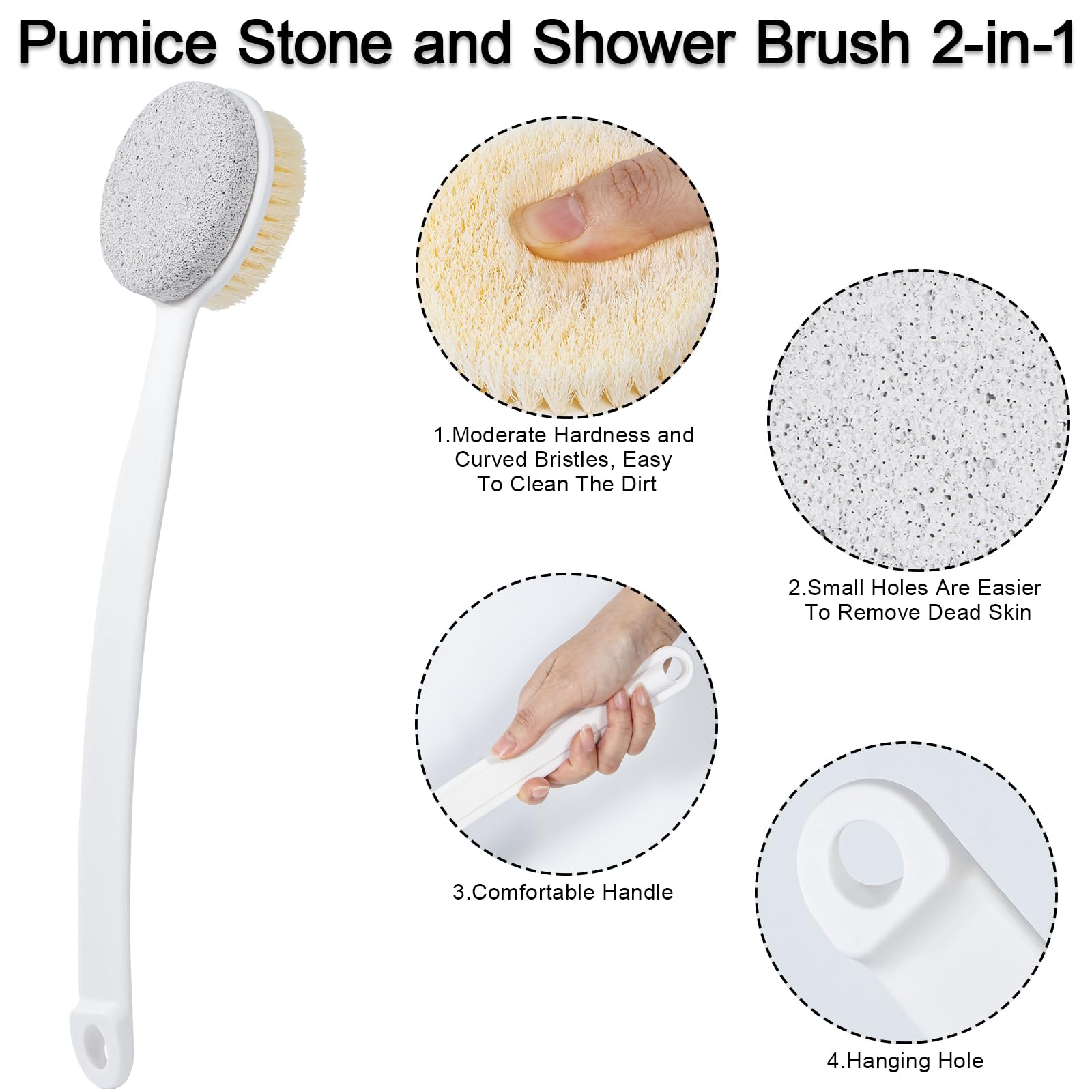 Beomeen brosse-douche 2-en-1 pieds – nettoyage en profondeur et exfoliation efficace.