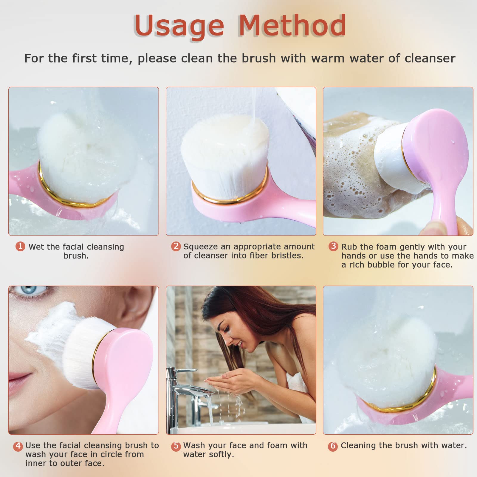 Beomeen brosse visage design compact et portable, idéale en voyage.