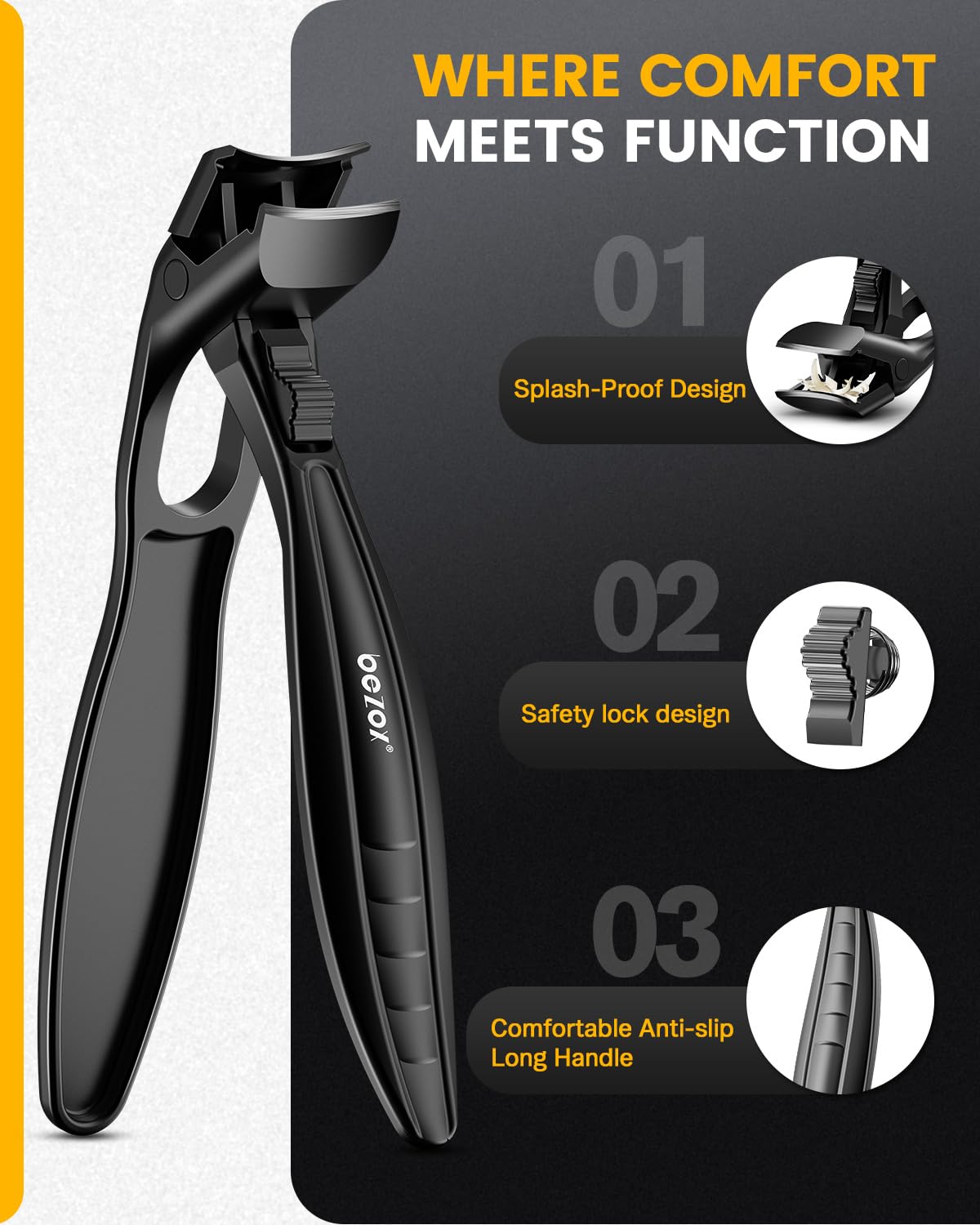 BEZOX manche ergonomique anti-derapant offre prise stable.