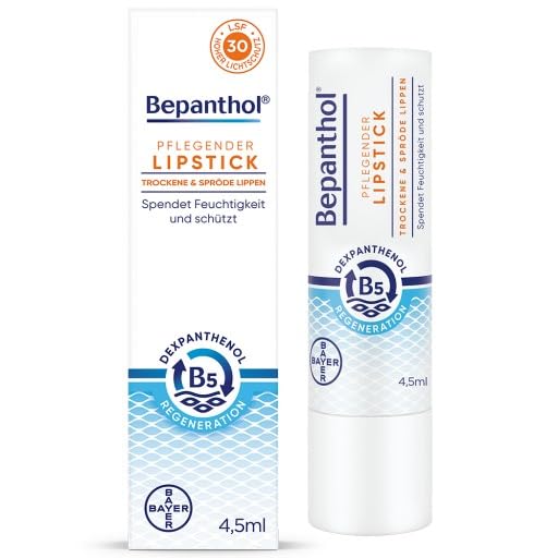 Bepanthol Stick Lèvres Dexpanthenol et protection solaire pour hydrater les lèvres sensibles.