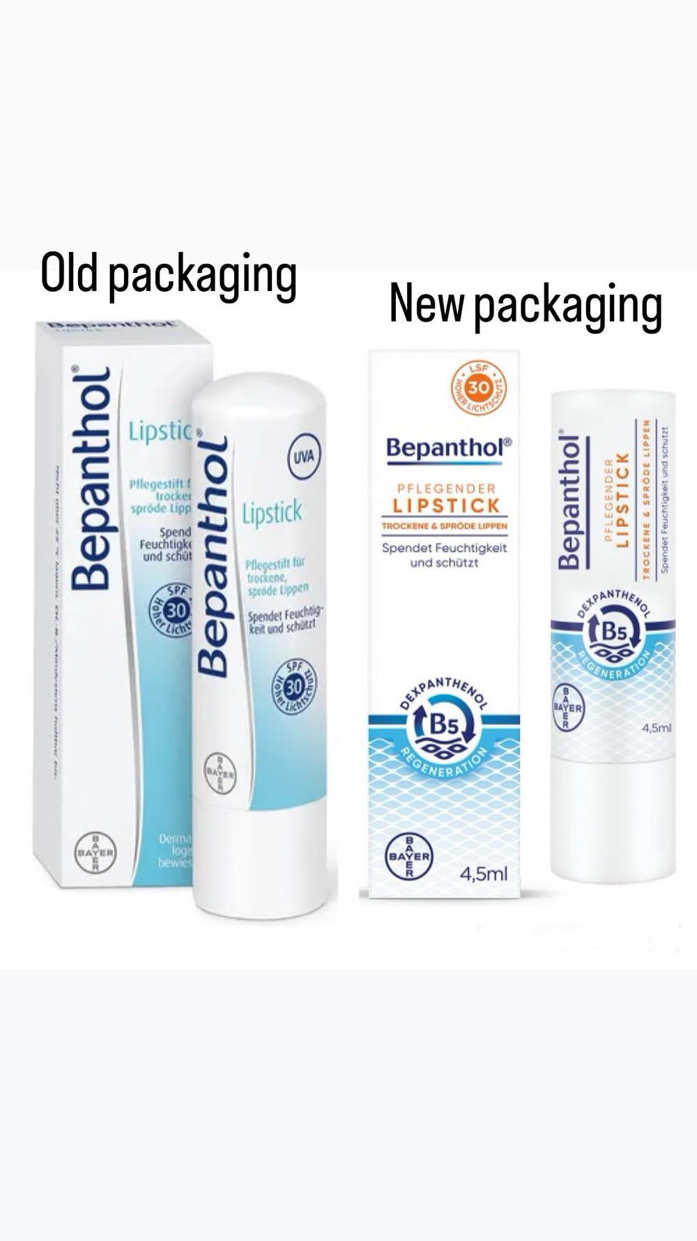 Bepanthol Stick Lèvres portable, idéal à glisser dans le sac.