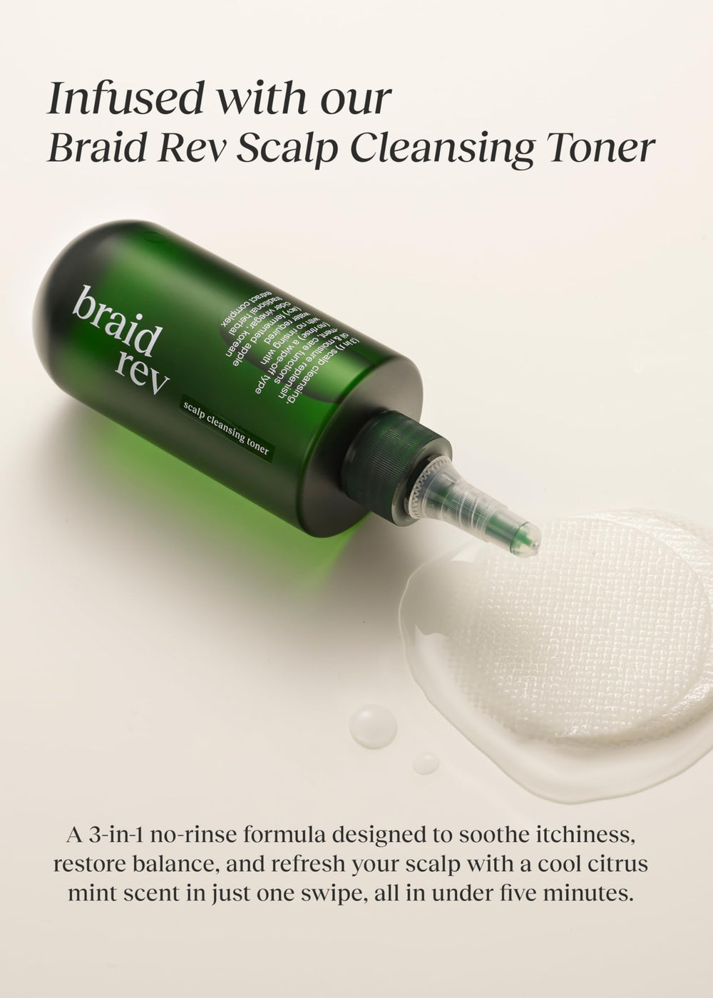 Bephor Braid Rev Pad Exfoliant Apple Cider texture légère exfoliante.