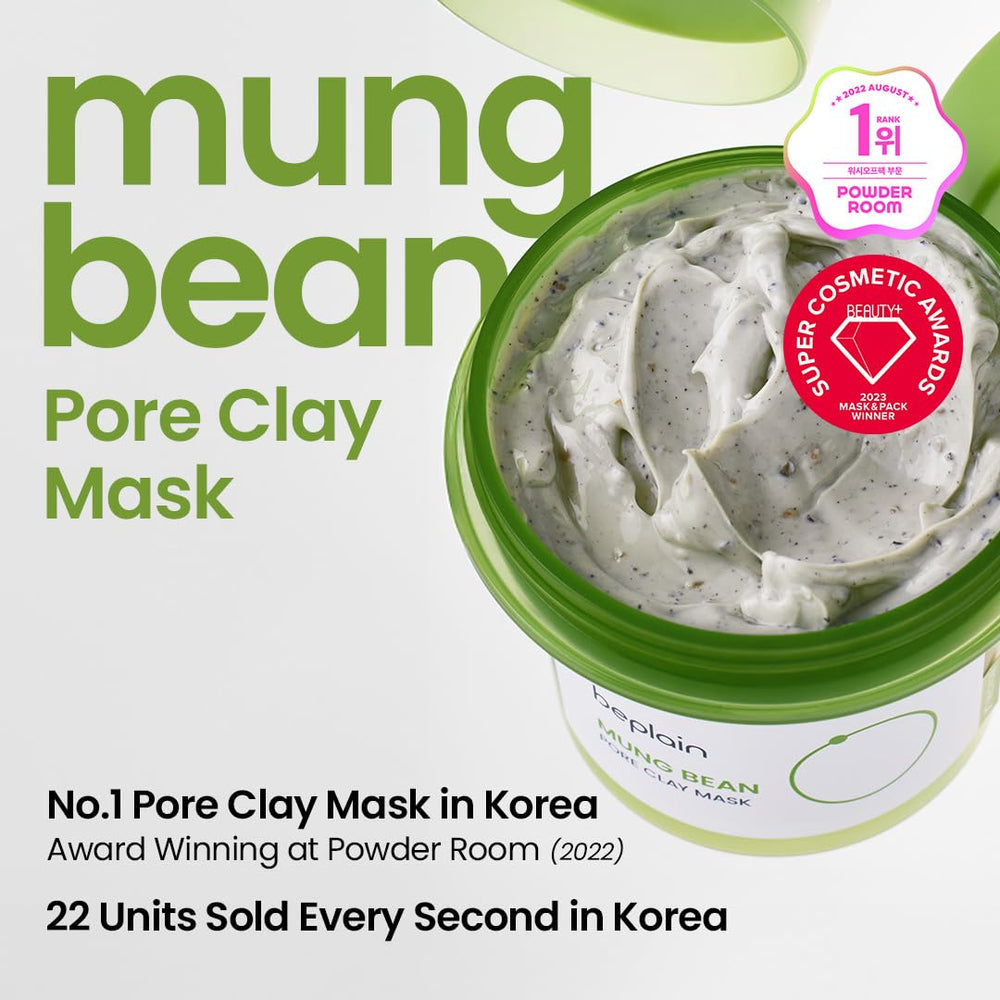 Beplain masque argile haricot-mungo — application sur peau et exfoliation douce