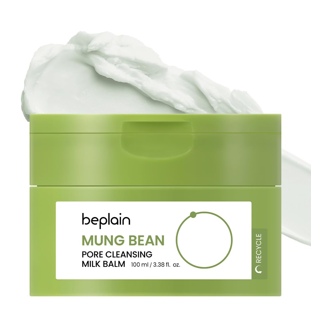 Beplain bouteille lait-balm démaquillant pour peau sensible, nettoyage en douceur.