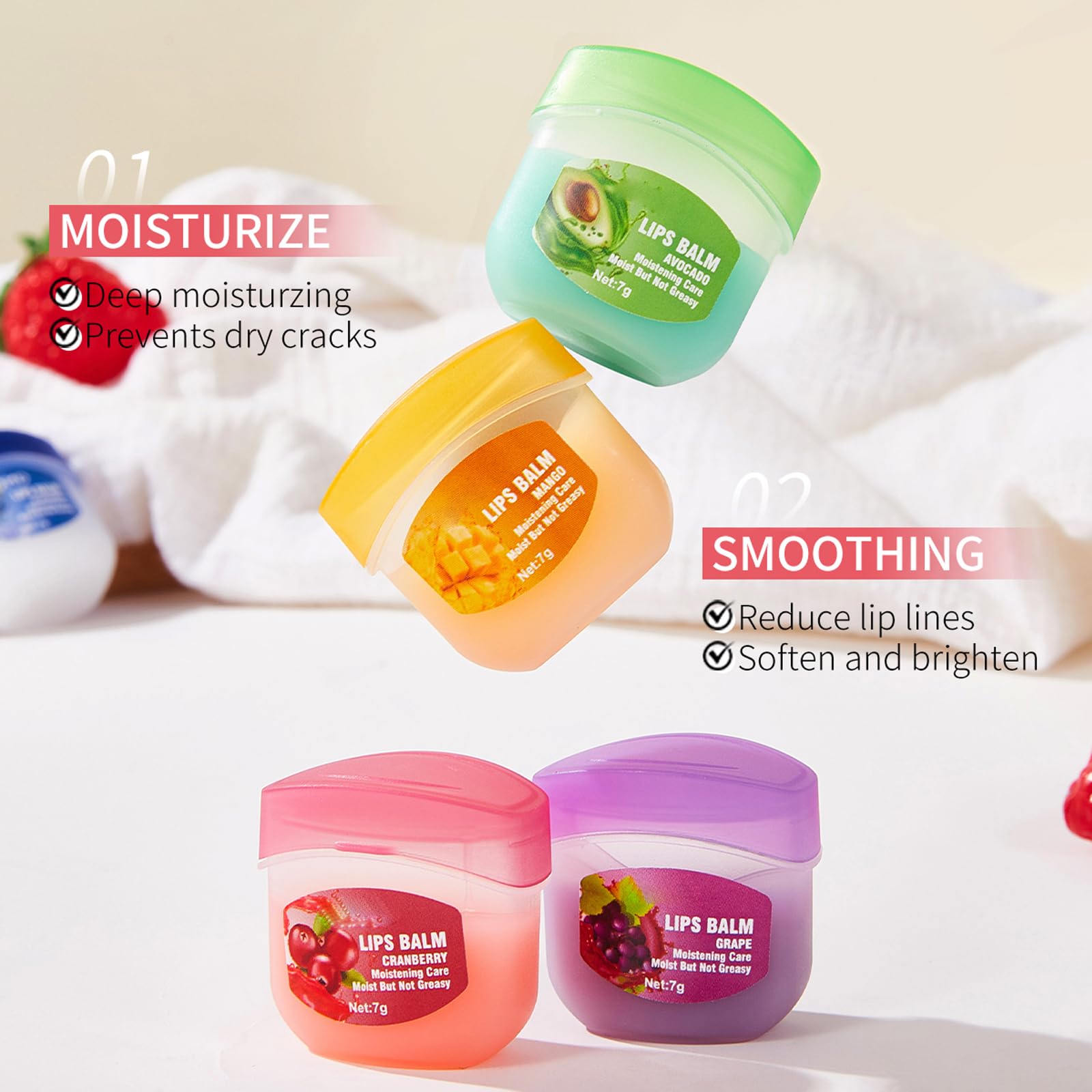 Beralloye masque lèvres fraise — parfum fruité et confort longue durée.