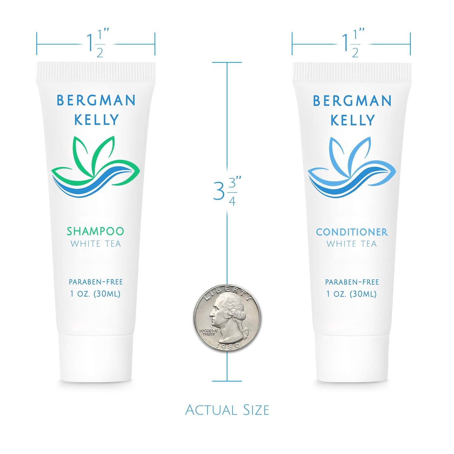 Flacons Après-shampoing Bergman Kelly 1oz, format voyage pour séjour.