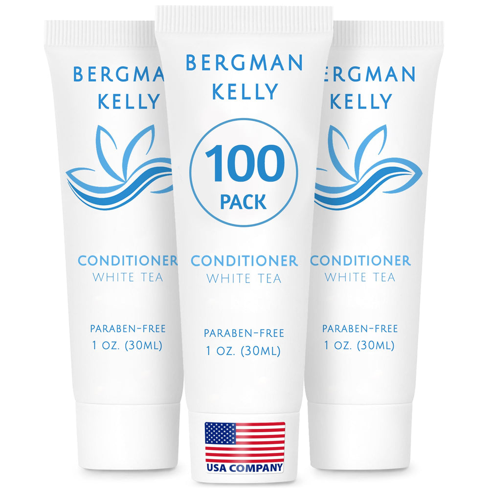 BERGMAN KELLY conditionneur thé blanc—bouteille 1oz, idéal en voyage et rafraîchissant.