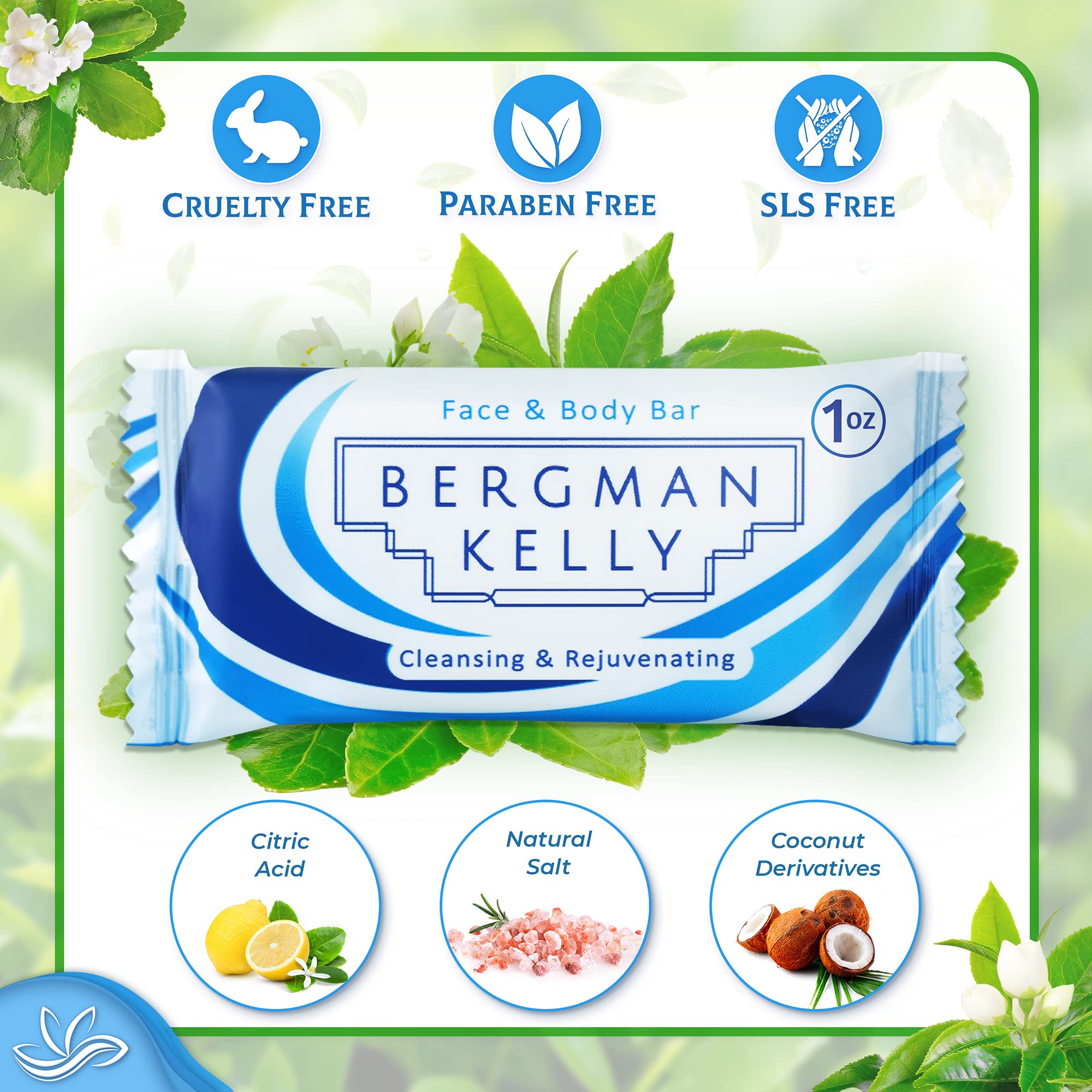 Bergman Kelly emballage individuel, savon hôtel, hygiène assurée