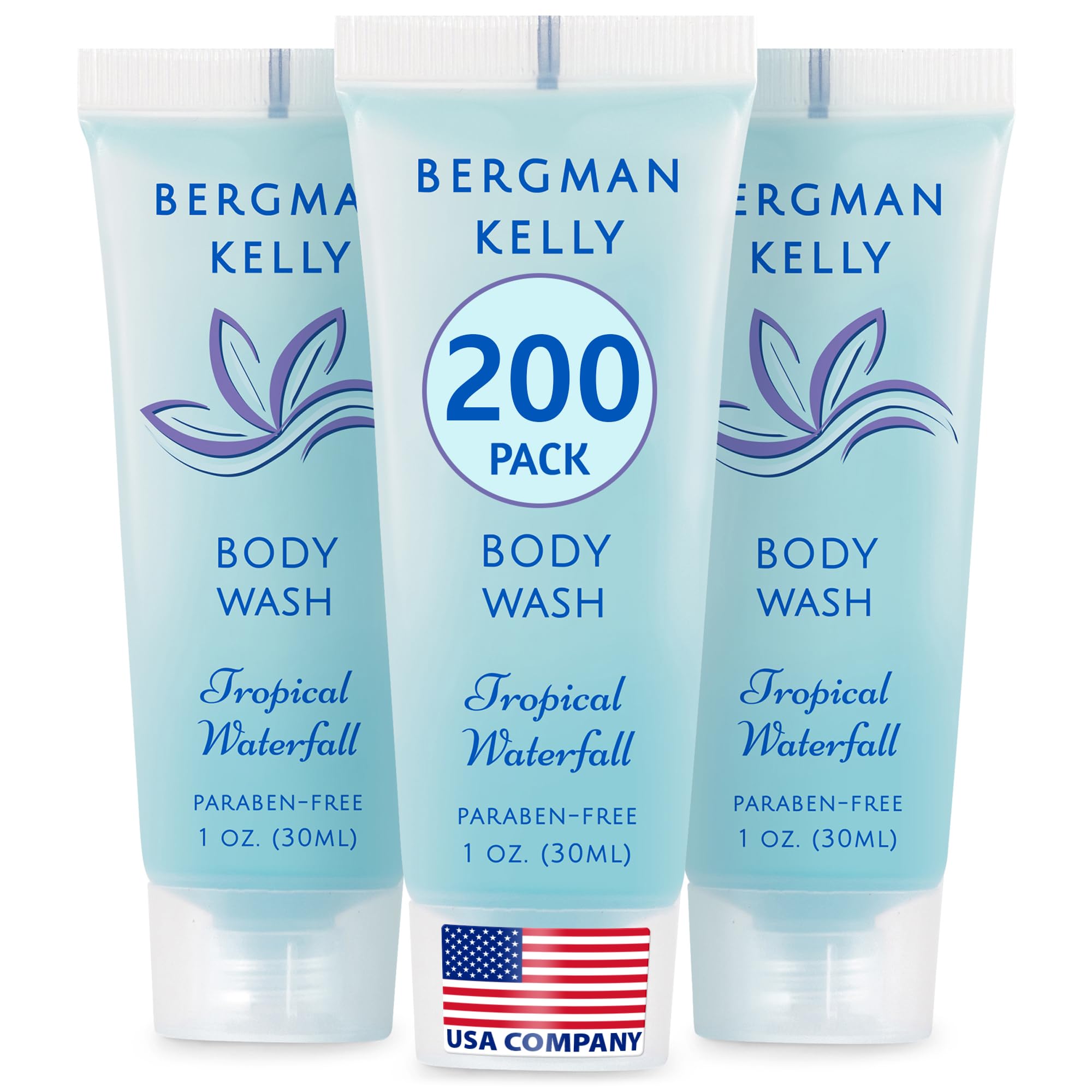 Gel douche BERGMAN KELLY format voyage, cascade tropicale, rafraîchissant pour le séjour