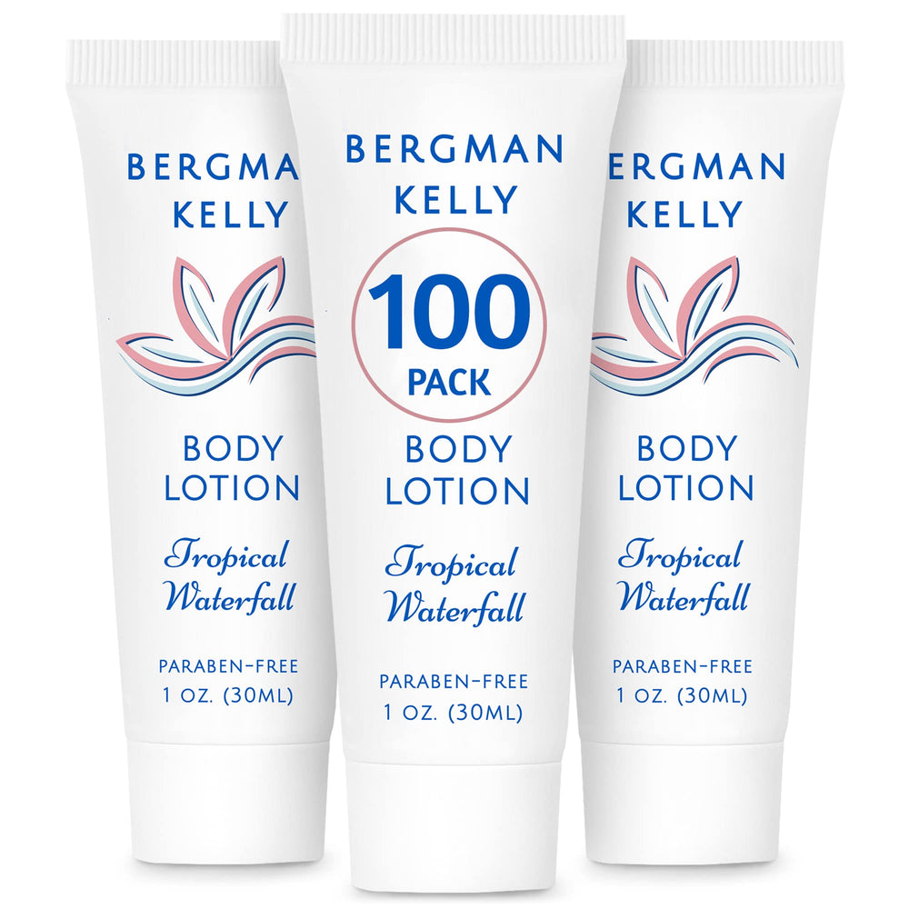 Lotion Bergman Kelly en tube voyage de 1 oz prête pour les séjours.