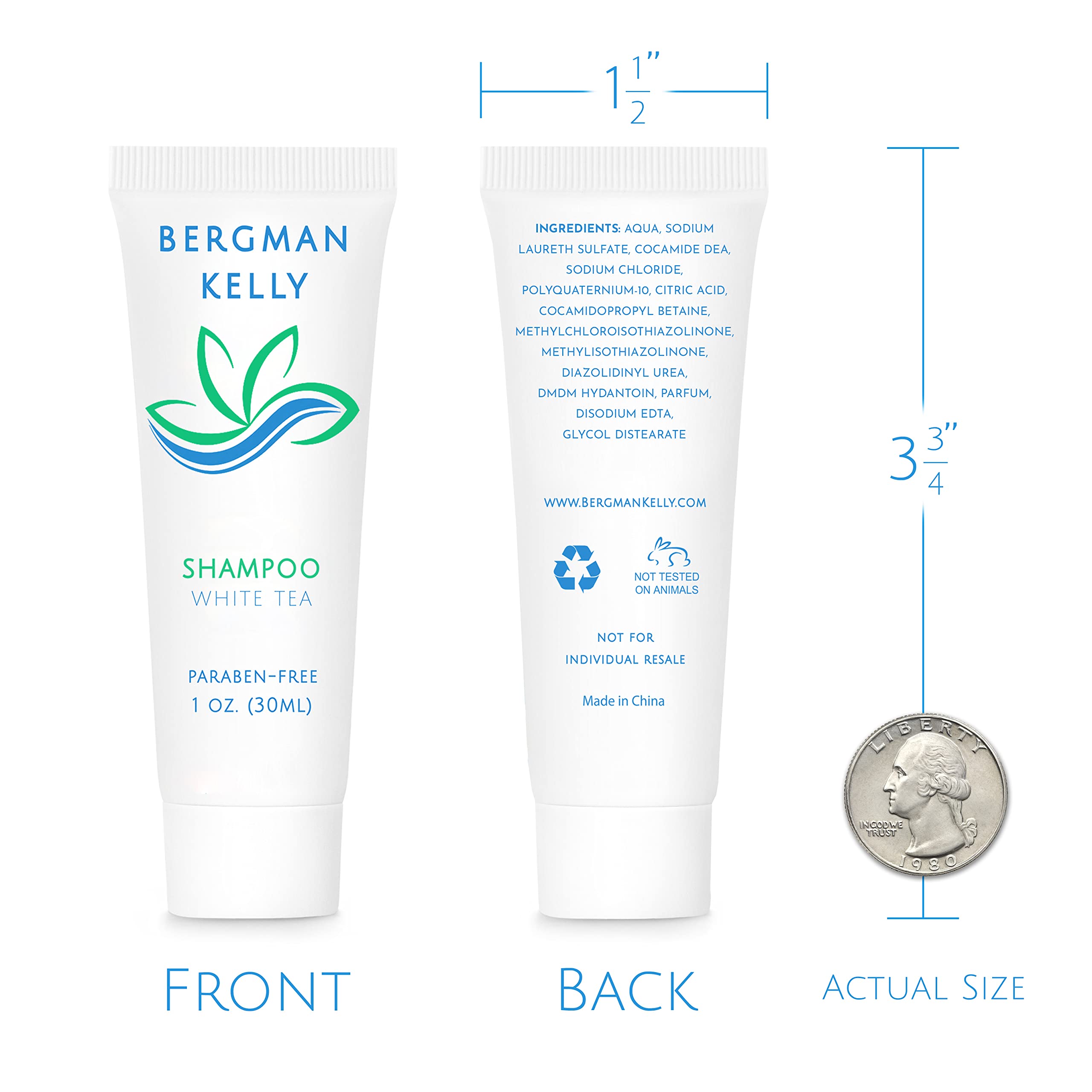 BERGMAN KELLY Shampoing au parfum thé blanc, rafraîchissant et discret pour les chambres.
