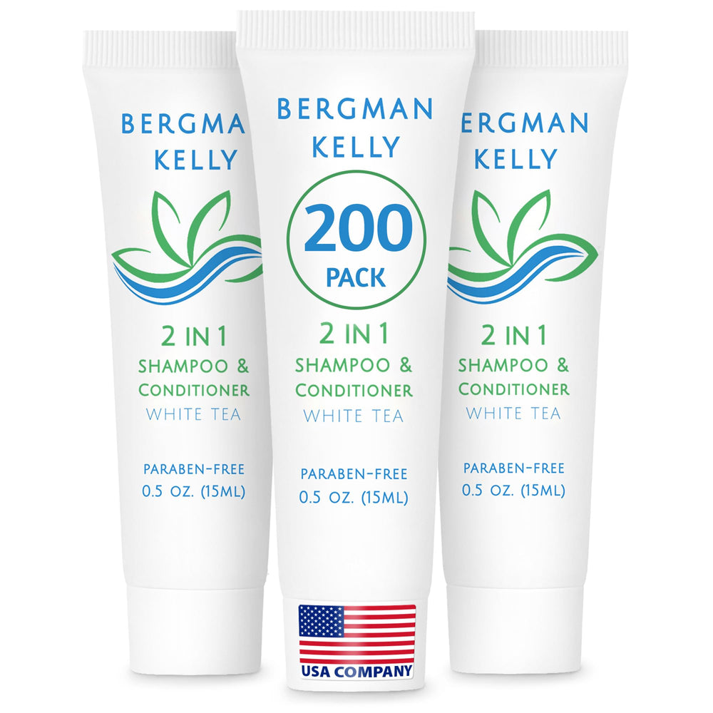 Bergman Kelly shampoing 2-en-1 emballage scellé: hygiène fiable pour voyages.