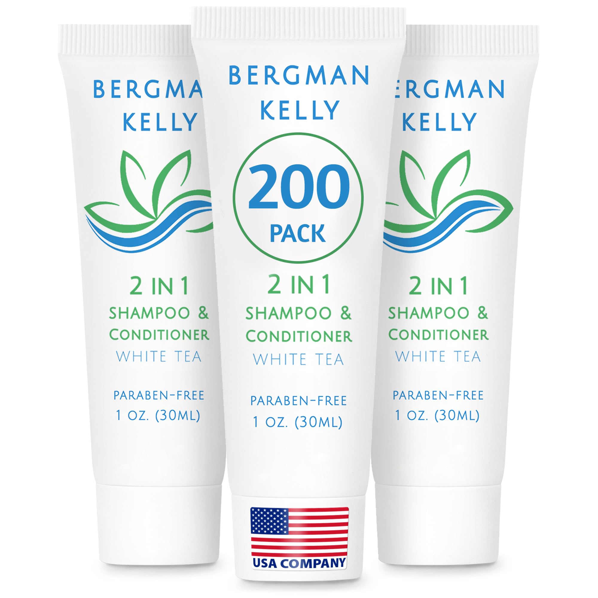 BERGMAN KELLY Shampoing et après-shampoing 2-en-1 au thé blanc, revitalisant pour les invités.