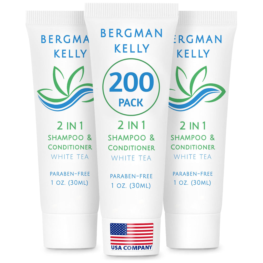 BERGMAN KELLY Shampoing et après-shampoing 2-en-1 au thé blanc, revitalisant pour les invités.