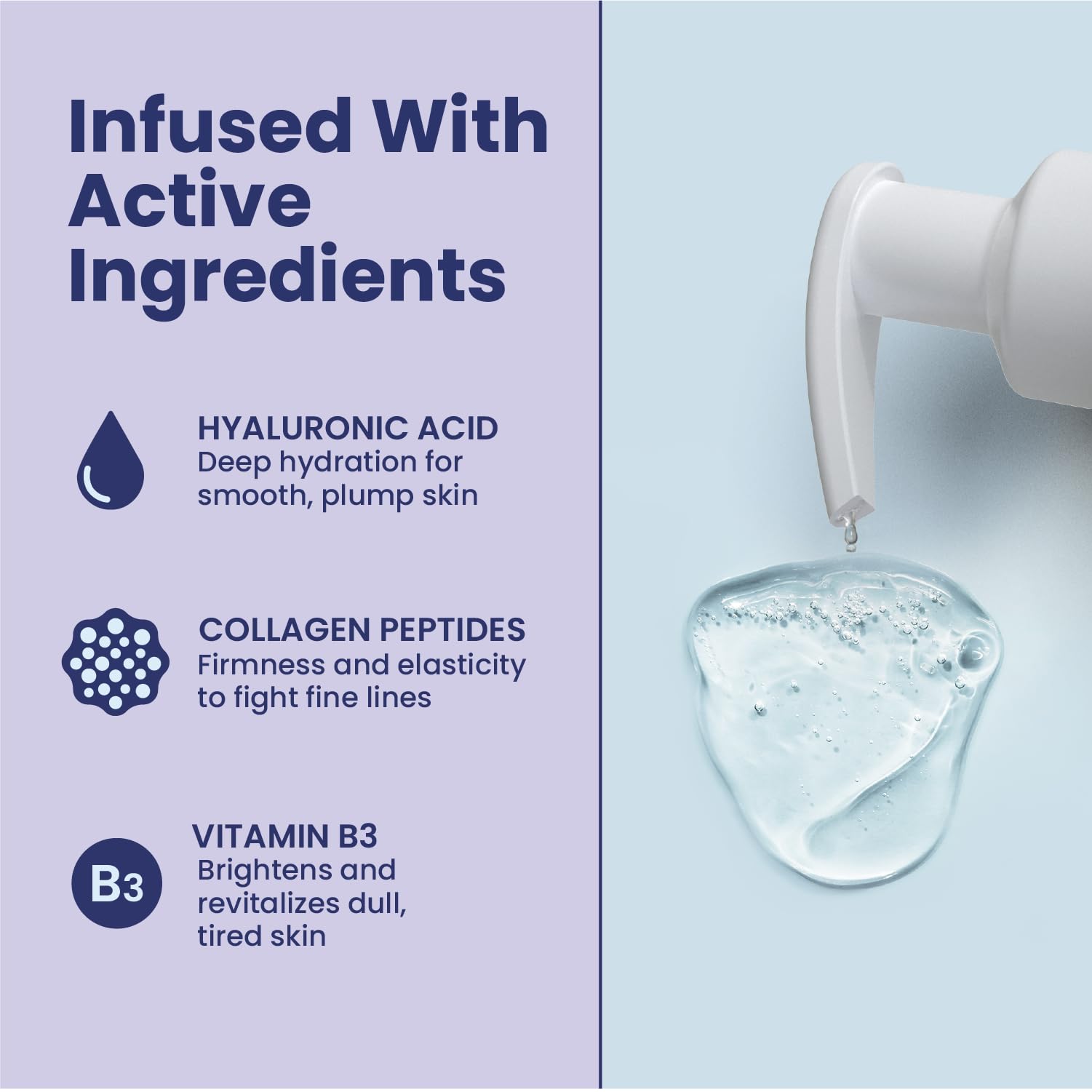 Application fluide du gel Auralux sur peau propre visage et cou.