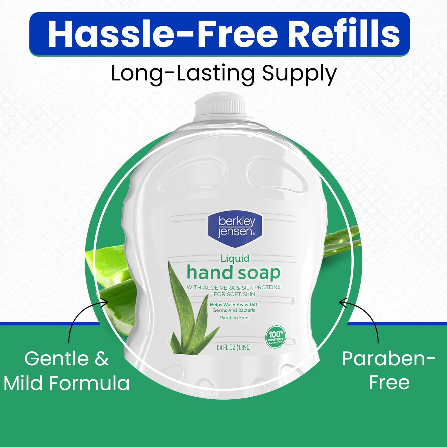 Berkley Jensen soap for soft hands with Aloe Vera and Silk Proteins