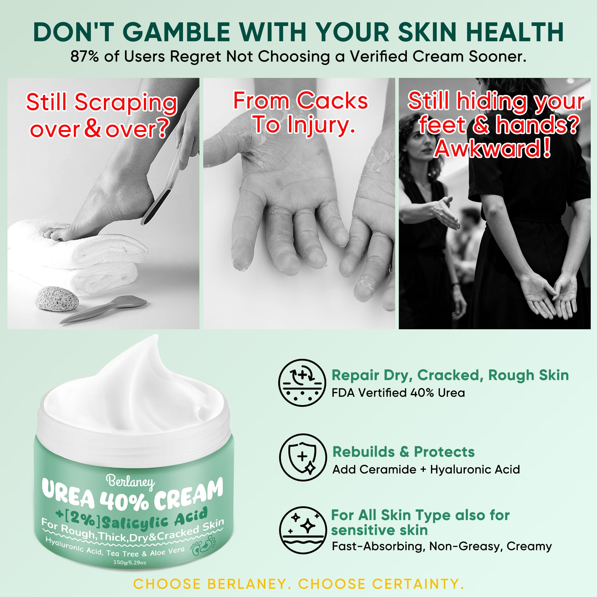 Berlaney Crème Acide salicylique 2% exfolie les cellules mortes