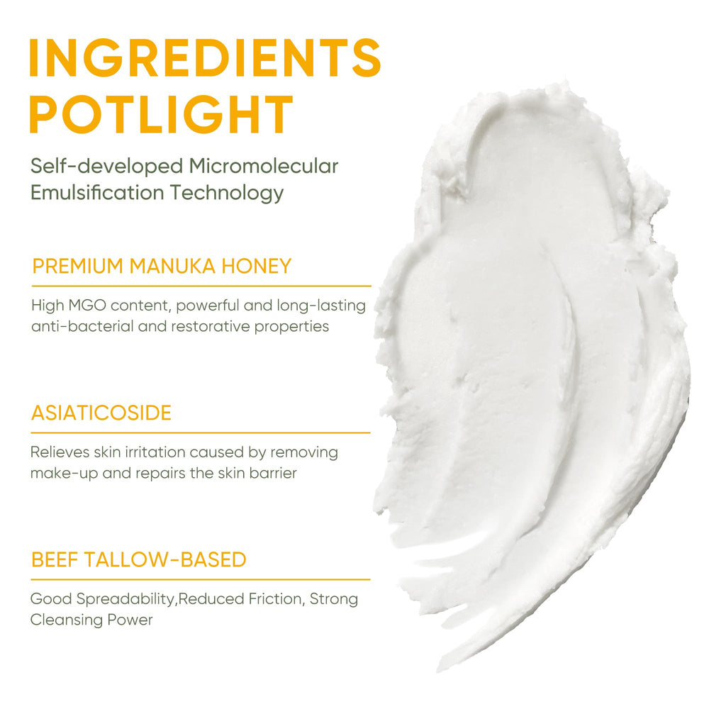 Berlaney: miel de Manuka et Centella asiatica pour nourrir la peau lors du démaquillage.