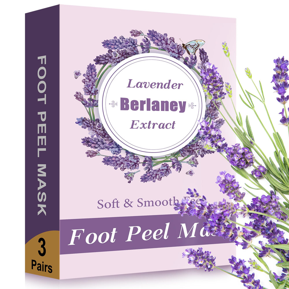 Berlaney masque-pieds-exfoliant-emballage: présentation soignée favorisant une routine spa à domicile.