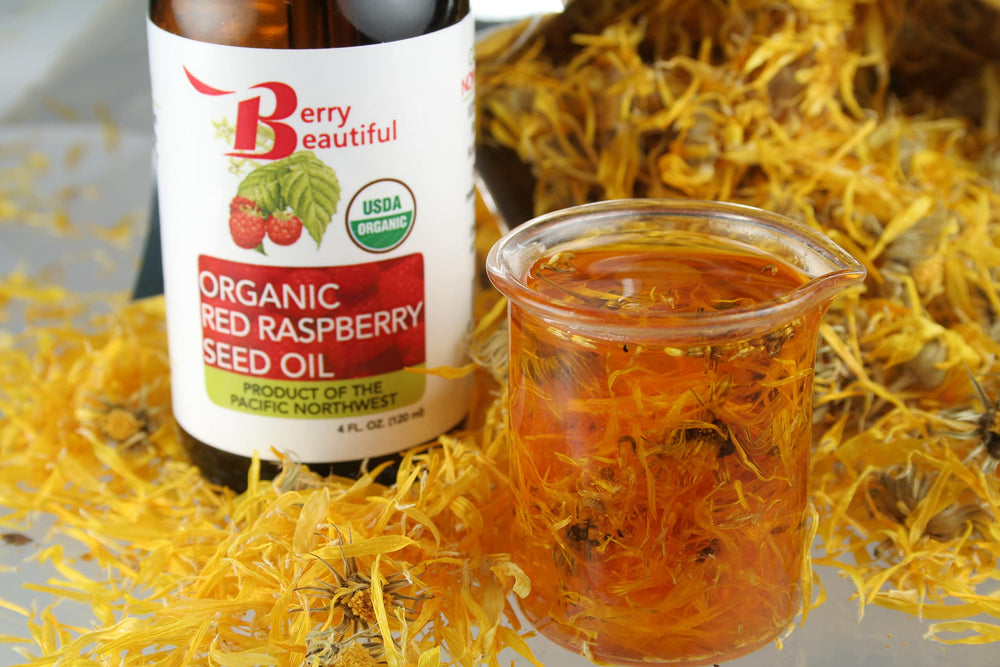 Berry Beautiful USA-grown raspberries bottle signals local origin and freshness.