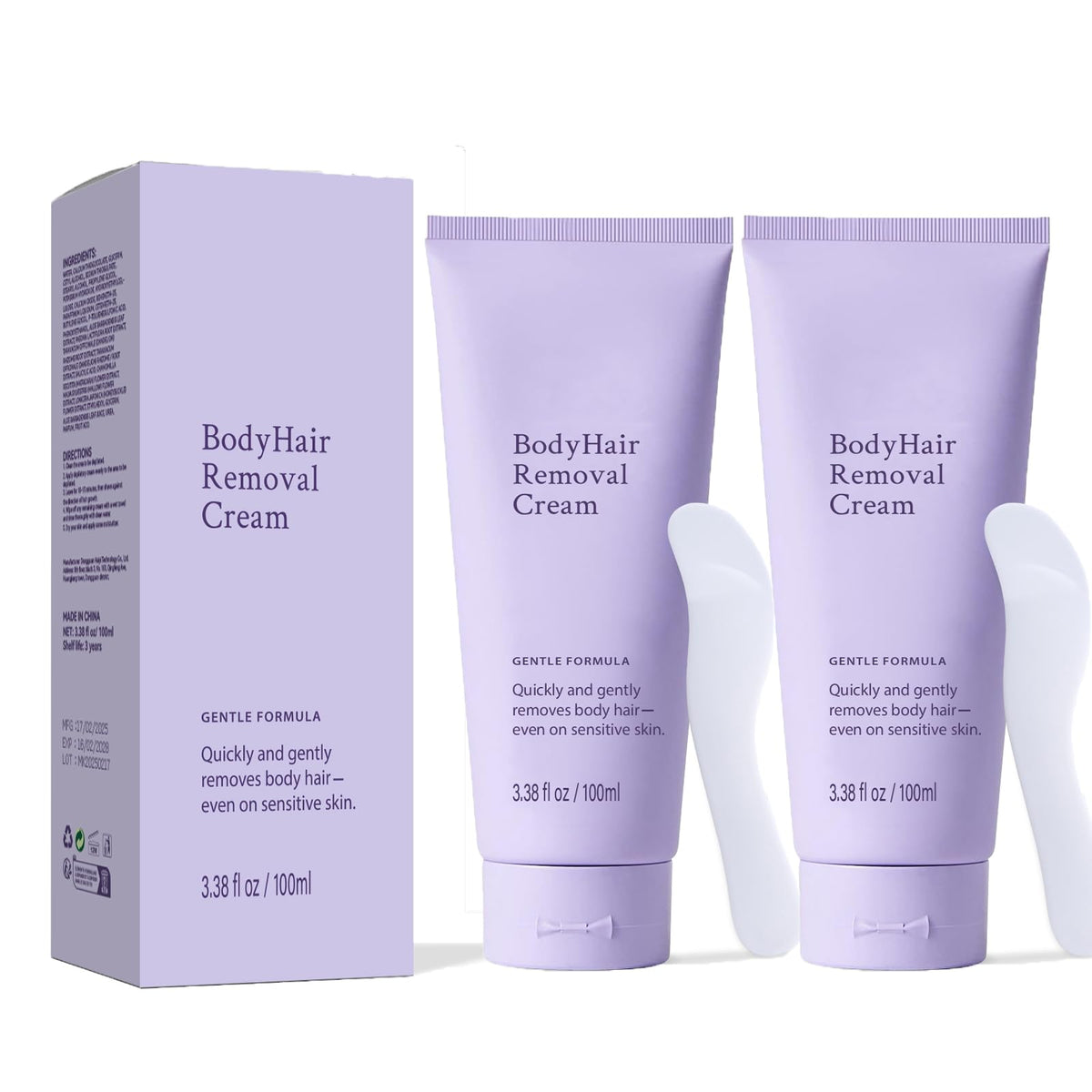 Bership 2pc hair removal cream pack shown for convenient at-home smoothing.