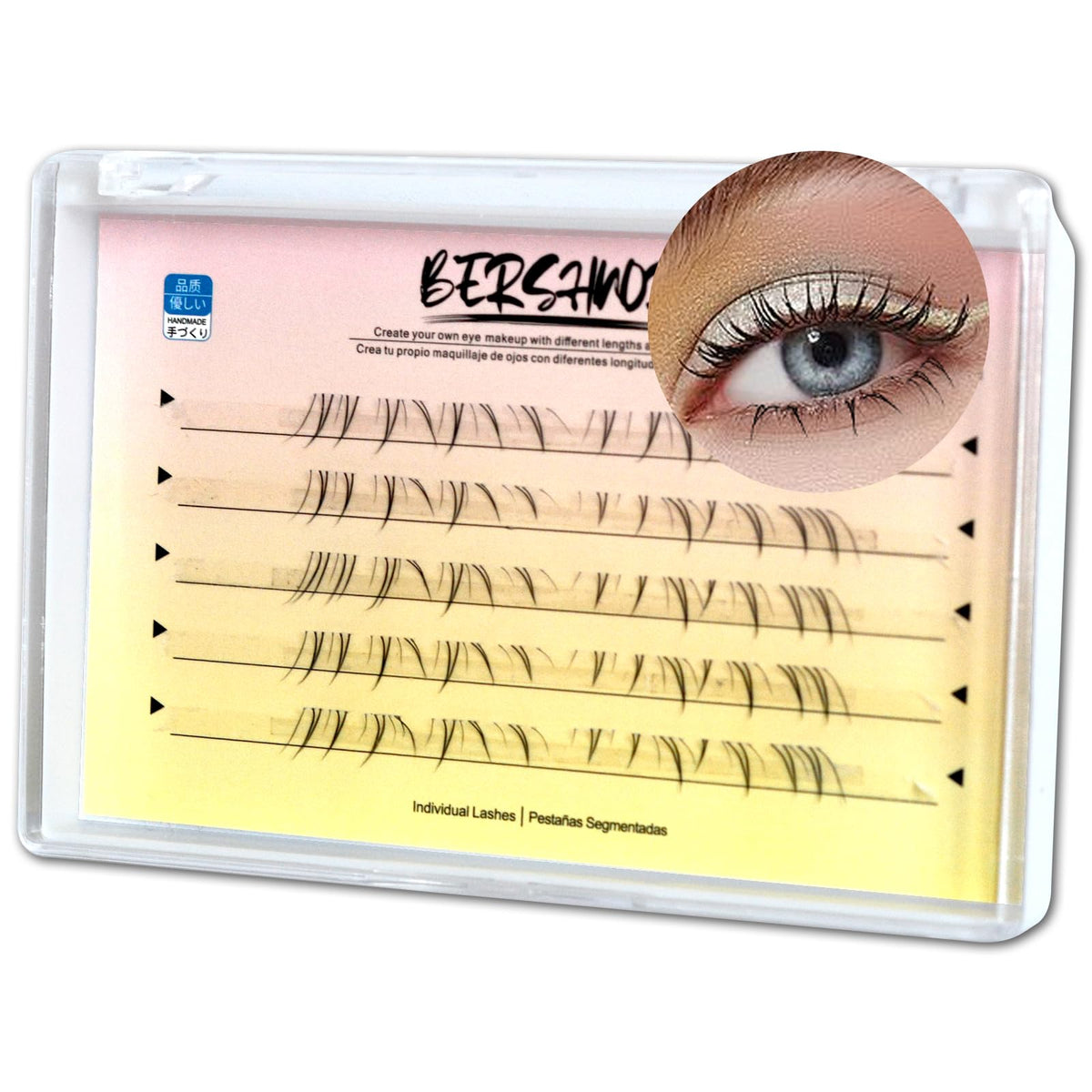 Cils inférieurs cat-eye BERSHNOR pour un regard allongé et défini.