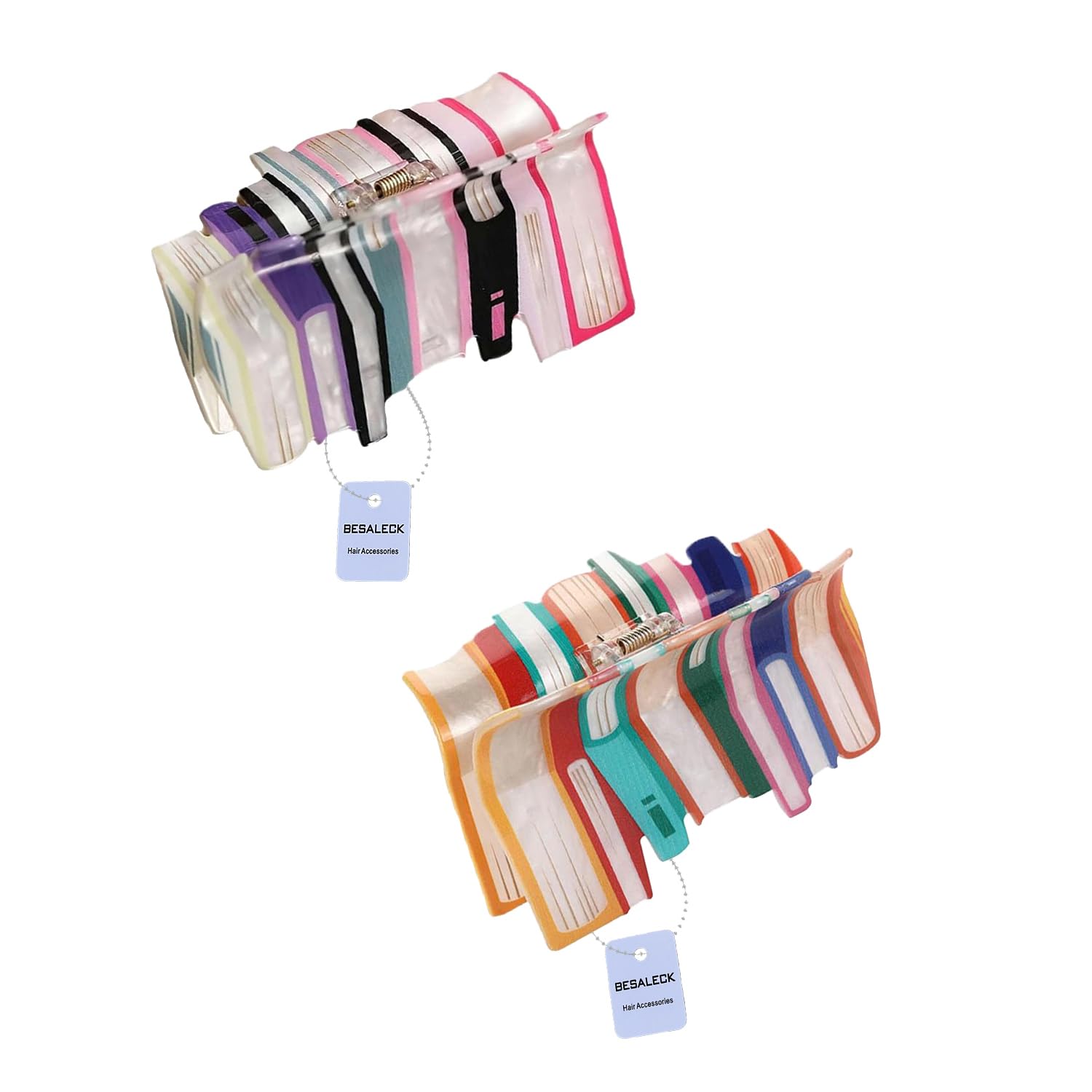 Pince BESALECK livre rose, tenue fiable pour cheveux épais et fins.