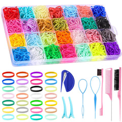 Gamme Besarme de bandes élastiques colorées et outils de coiffure, 28 couleurs