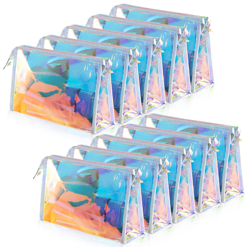 Besarme sac maquillage holographique rose, rangement élégant pour vos produits de beauté.