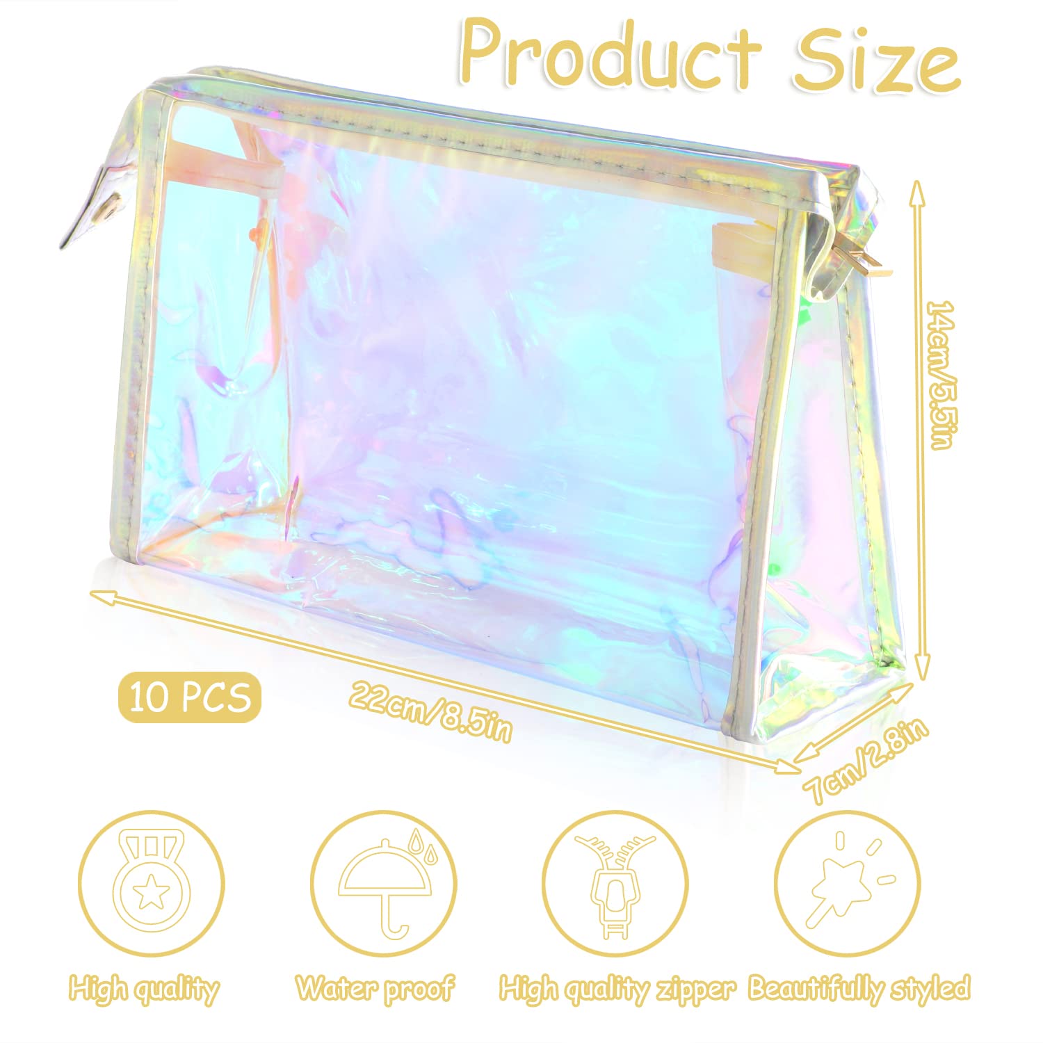 Besarme sac-maquillage-transparent arc-en-ciel, visibilité rapide des articles.