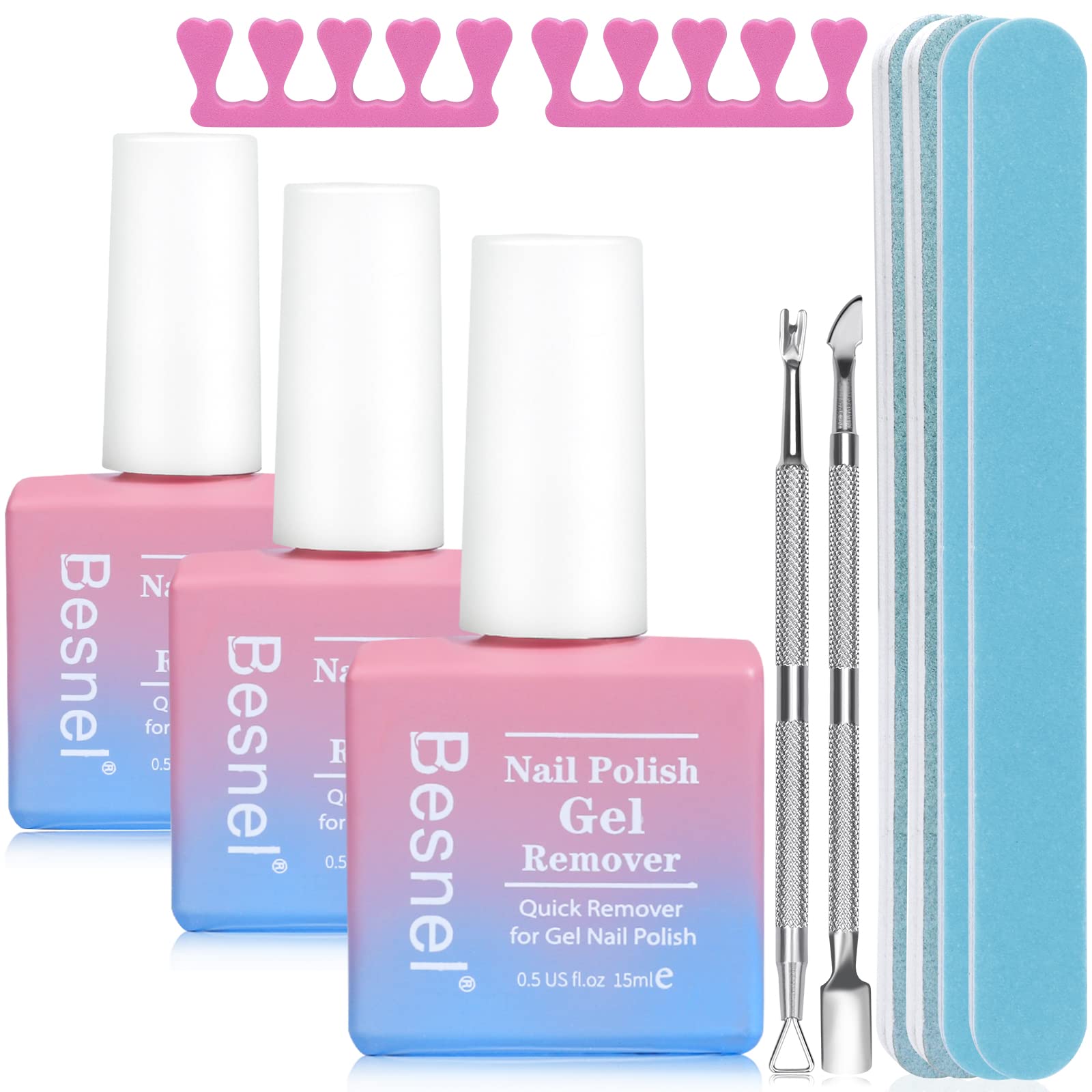 Dissolvant gel vernis BESNEL, retrait rapide sans foil pour les ongles