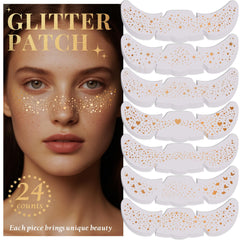 Patch BESNEL taches de rousseur scintillantes dorées, look festif durable.