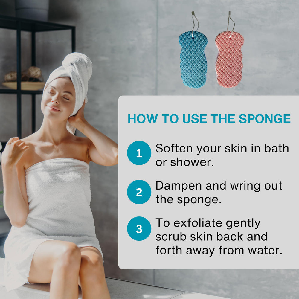 Besobella éponges exfoliantes grises, éponges absorbantes pour une routine propre.