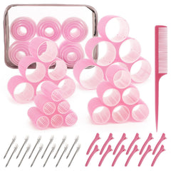 BESSEEK ensemble rouleaux cheveux rose avec pinces pour créer des boucles variées