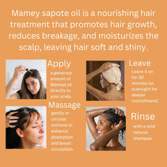 Best Nature's Cosmetics Huile Mamey Sapote: application cheveux nourrir les longueurs.