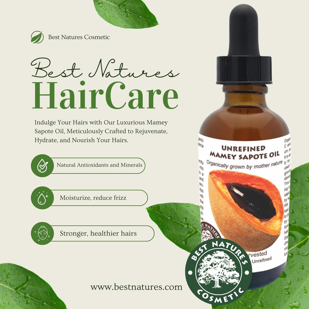 Best Nature's Cosmetics Huile Mamey Sapote, massage cuir chevelu équilibre du sébum.
