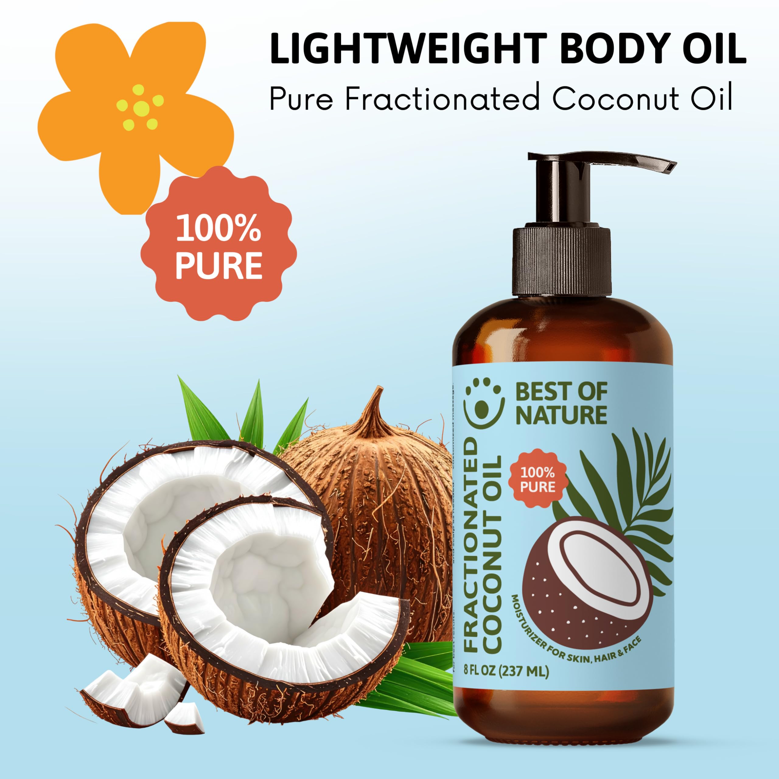 Best of Nature huile coco fractionnée – massage doux sans gras
