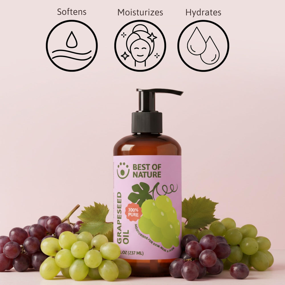 Best of Nature huile pépins-raisin fabriquée aux États-Unis en petites séries.